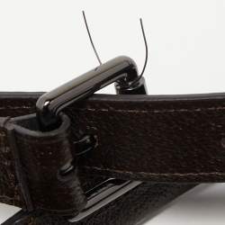 TUMI Dark Brown/Grey Coated Canvas and leather Astor Regis Slim Zip Top Briefcase