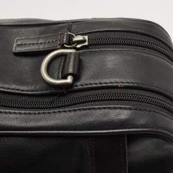 TUMI Black/Dark Brown Leather Berwick Double Zip Briefcase