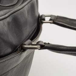 TUMI Black/Dark Brown Leather Berwick Double Zip Briefcase