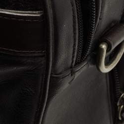 TUMI Black/Dark Brown Leather Berwick Double Zip Briefcase
