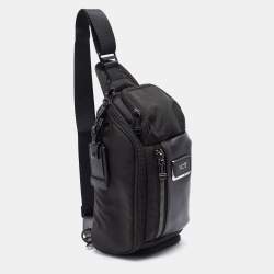 TUMI Black Nylon and Leather Alpha Bravo Kelly Sling Bag