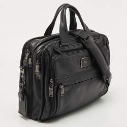 Tumi Black Leather Alpha 3 Laptop Briefcase