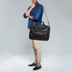Tumi Black Leather Alpha 3 Laptop Briefcase