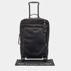 Pre Owned TUMI Black Nylon 4 Wheel Voyageur Carry On Luggage