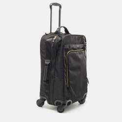 Pre Owned TUMI Black Nylon 4 Wheel Voyageur Carry On Luggage