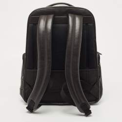 TUMI Dark Brown/Black Leather Navigation Backpack