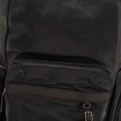 TUMI Dark Brown/Black Leather Navigation Backpack