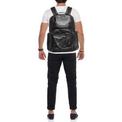 TUMI Dark Brown/Black Leather Navigation Backpack