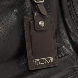 TUMI Dark Brown/Black Leather Navigation Backpack