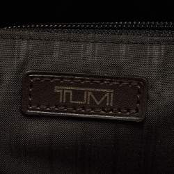 TUMI Dark Brown/Black Leather Navigation Backpack