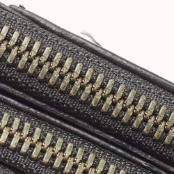 Pre Owned TUMI Black Leather Double Zip Wristlet Pouch