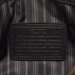 Pre Owned TUMI Black Leather Double Zip Wristlet Pouch