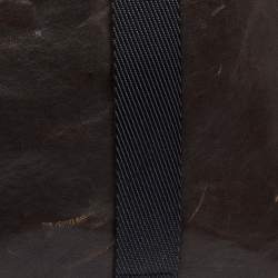 Pre Owned TUMI Dark Brown Leather Alpha Bravo Aviano Slim Briefcase