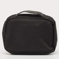 Pre Owned Tumi Black Nylon and Leather Zip Pouch