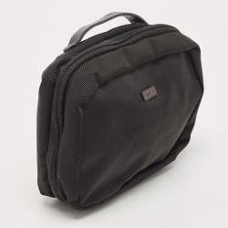 Pre Owned Tumi Black Nylon and Leather Zip Pouch