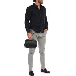 Pre Owned Tumi Black Nylon and Leather Zip Pouch