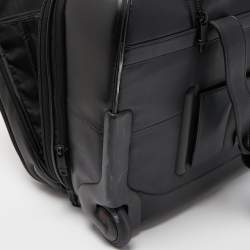 Pre Owned Tumi Black Leather Alpha 3 Deluxe 4 Wheeled Expandable Case Brief