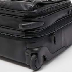 Pre Owned Tumi Black Leather Alpha 3 Deluxe 4 Wheeled Expandable Case Brief