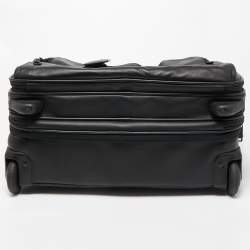Pre Owned Tumi Black Leather Alpha 3 Deluxe 4 Wheeled Expandable Case Brief