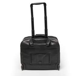 Pre Owned Tumi Black Leather Alpha 3 Deluxe 4 Wheeled Expandable Case Brief