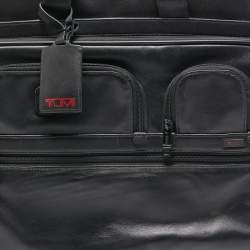 Pre Owned Tumi Black Leather Alpha 3 Deluxe 4 Wheeled Expandable Case Brief