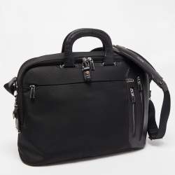 Tumi Black Nylon and Leather T-Pass Kennedy Deluxe Brief Laptop Bag