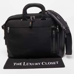 Tumi Black Nylon and Leather T-Pass Kennedy Deluxe Brief Laptop Bag