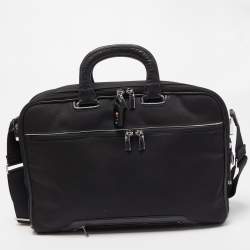 Tumi Black Nylon and Leather T-Pass Kennedy Deluxe Brief Laptop Bag