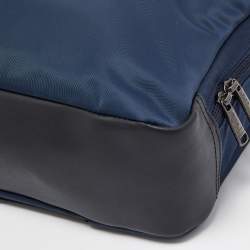 Tumi Navy Blue/Black Nylon and Leather Berwick Double Zip Briefcase Bag
