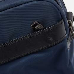 Tumi Navy Blue/Black Nylon and Leather Berwick Double Zip Briefcase Bag