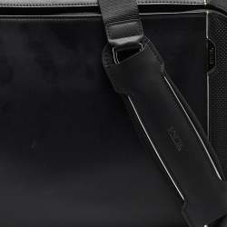 Pre Owned TUMI Black Leather Arrive Sadler Brief Laptop Bag