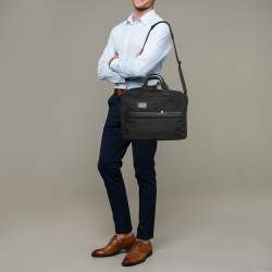 TUMI Black Nylon and Leather Alpha 3 T Pass Expandable Briefcase Bag