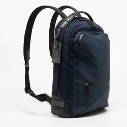 Pre Owned TUMI Black/Blue Nylon Harrison Bradner Backpack