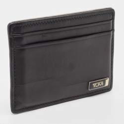 Tumi Black Leather Logo Card Holder