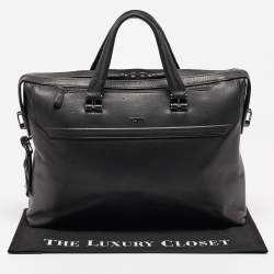 Pre Owned Tumi Black Leather Ashton Gates Briefcase Bag