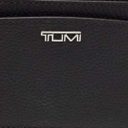 Pre Owned Tumi Black Leather Belden Zip Card Holder