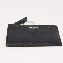 Pre Owned Tumi Black Leather Belden Zip Card Holder