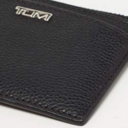 Pre Owned Tumi Black Leather Belden Zip Card Holder