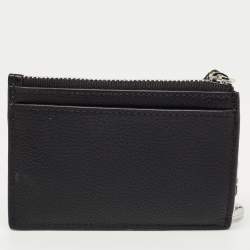 Pre Owned Tumi Black Leather Belden Zip Card Holder