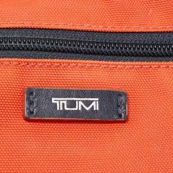 Pre Owned TUMI Navy Blue/Orange Nylon Foldable Compact Duffle Bag