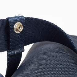 Pre Owned TUMI Navy Blue/Orange Nylon Foldable Compact Duffle Bag