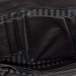 Tumi Black Leather Double Zip Messenger Bag