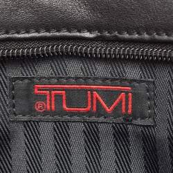 Tumi Black Leather Double Zip Messenger Bag
