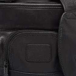 Tumi Black Leather Double Zip Messenger Bag
