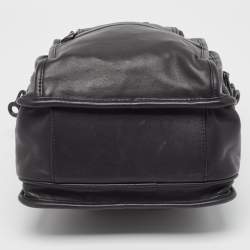 Tumi Black Leather Double Zip Messenger Bag