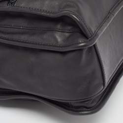 Tumi Black Leather Double Zip Messenger Bag