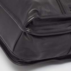 Tumi Black Leather Double Zip Messenger Bag
