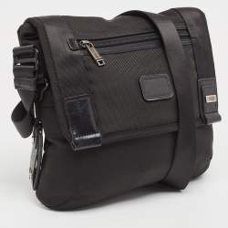 Tumi Black Nylon and Leather Alpha Bravo Beale Messenger Bag