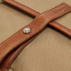 Tumi Beige/Brown Nylon and Leather Flap Messenger Bag