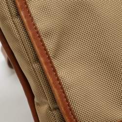 Tumi Beige/Brown Nylon and Leather Flap Messenger Bag